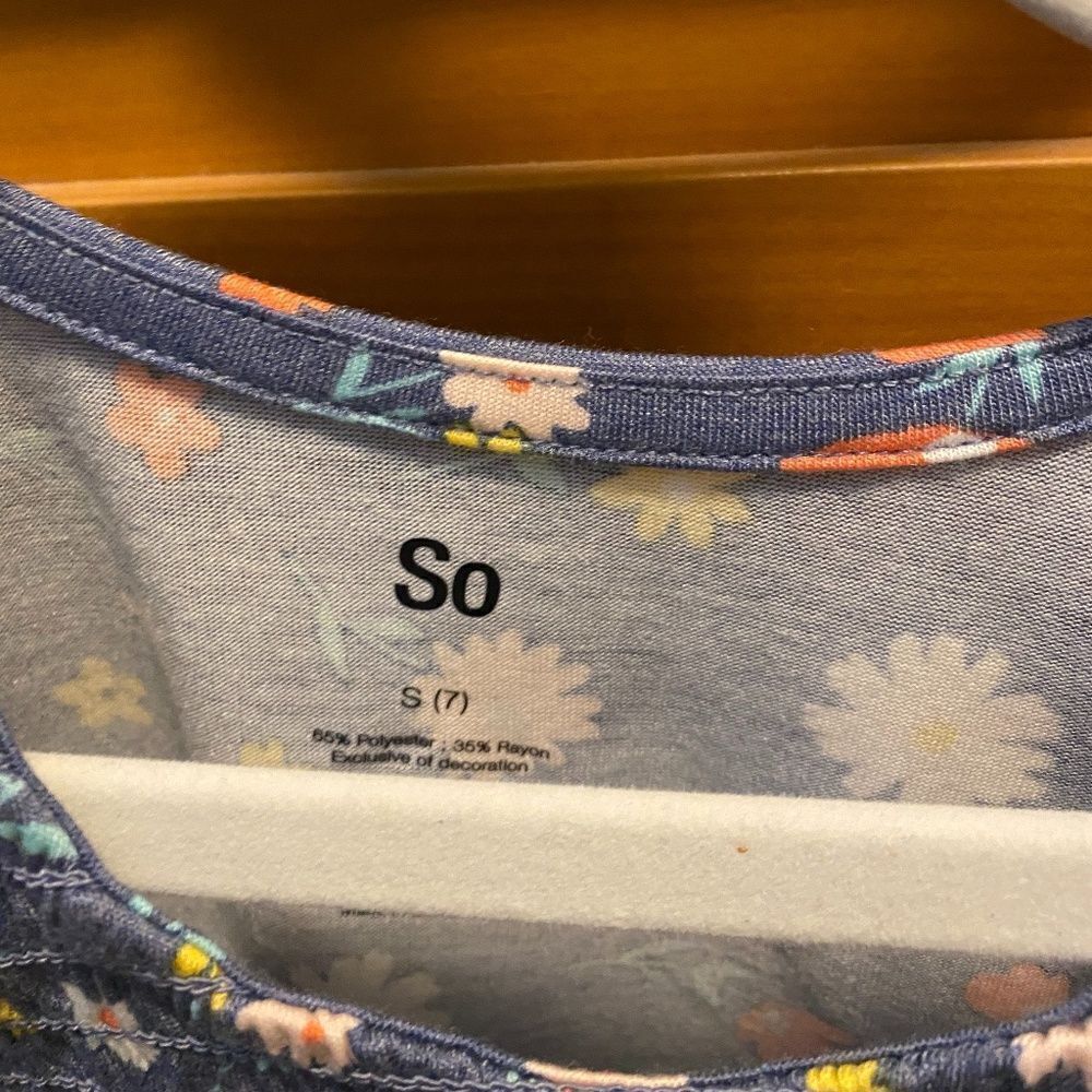 NWT So Shoulder Peek-a-Boo Top - Girls Sz 7 - Picture 2 of 2
